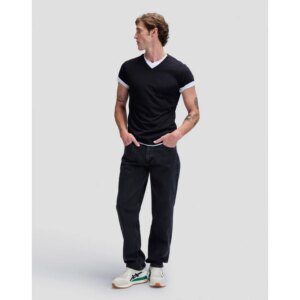 TWIN PACK V NECK BLACK WHITE