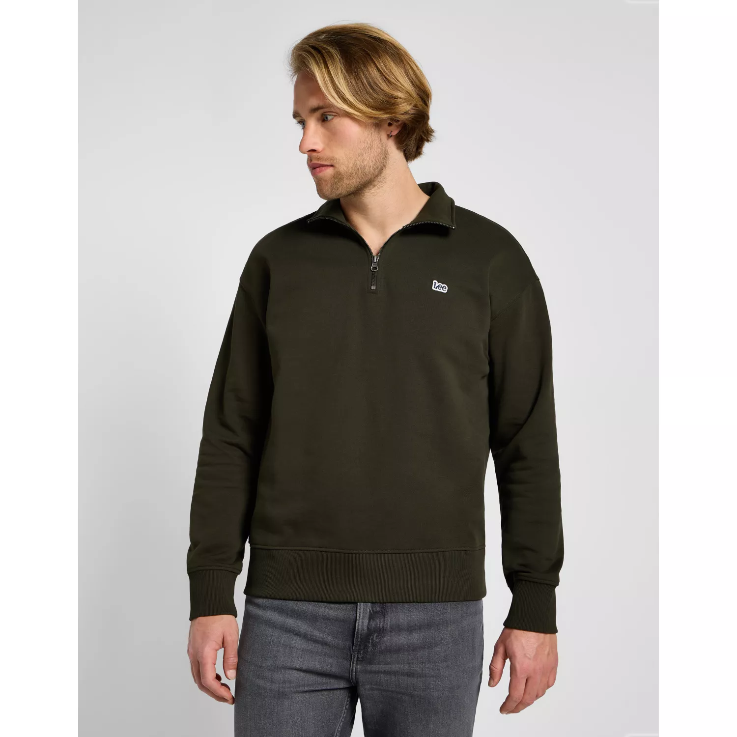 112355752  XL Bluza Half Zip OLIVE NIGHT