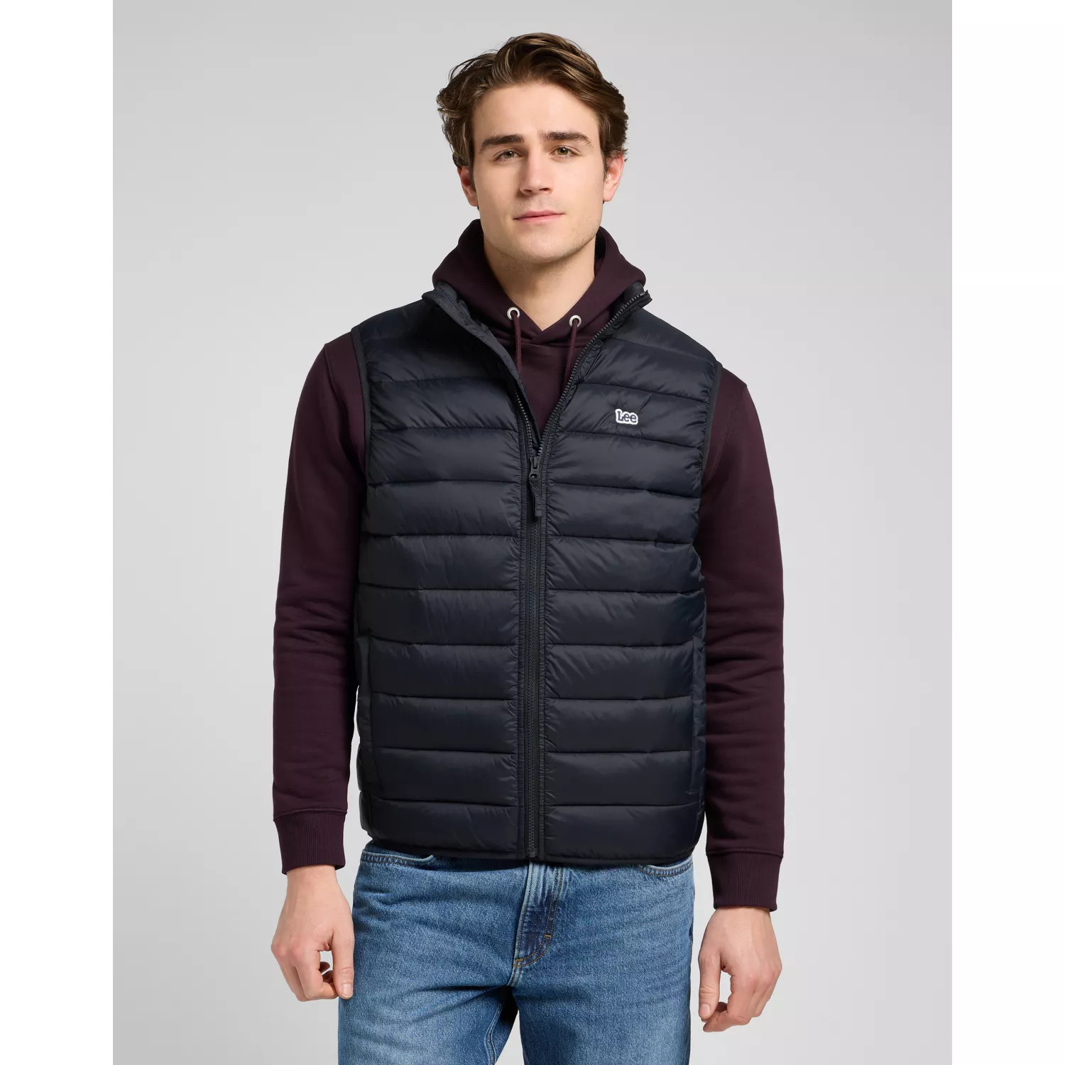 112370535 00 XL STAND COLLAR PUFFER VEST BLACK KUR