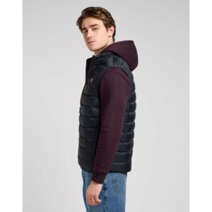 112370535 00 XL STAND COLLAR PUFFER VEST BLACK KUR