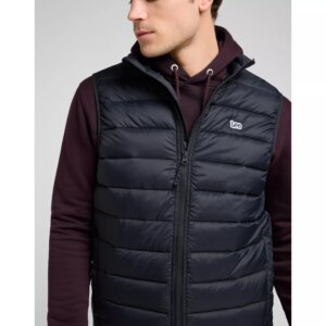112370535 00 XL STAND COLLAR PUFFER VEST BLACK KUR
