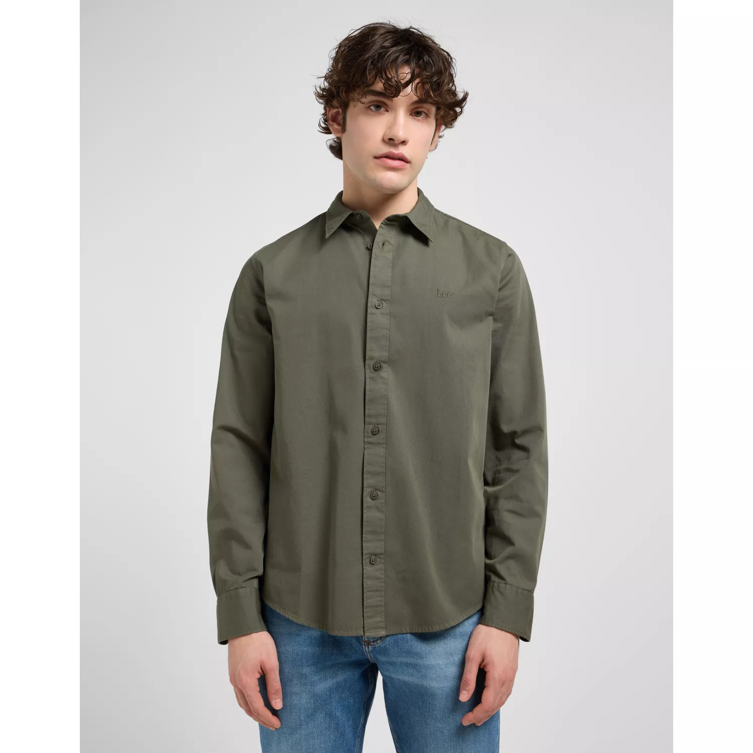 112370548 00 M PATCH SHIRT OLIVE GRAY KOSZULA