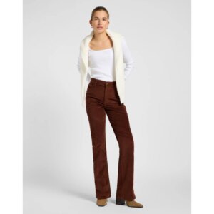 ZIPPED BOOTCUT LUXE BROWN SPODNIE