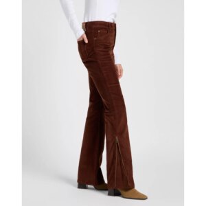ZIPPED BOOTCUT LUXE BROWN SPODNIE