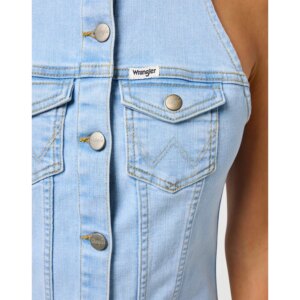 112352529  S DENIM COLLARED SUKIENKA  SUNBLEACH