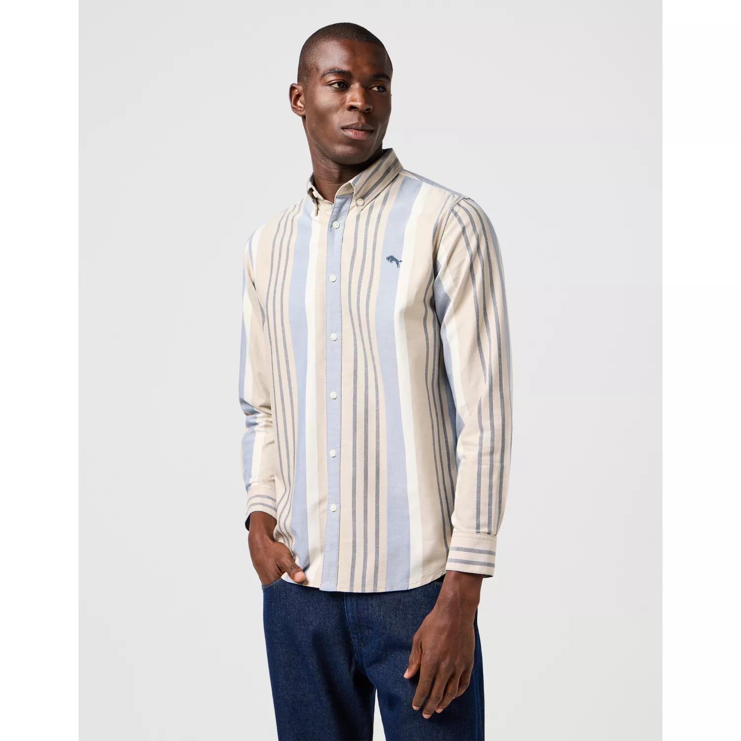 BRONCO SHIRT TAN STRIPE