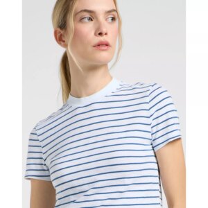 112363460 00 XS CROPPED TEE WHITE INDIGO STRIPE