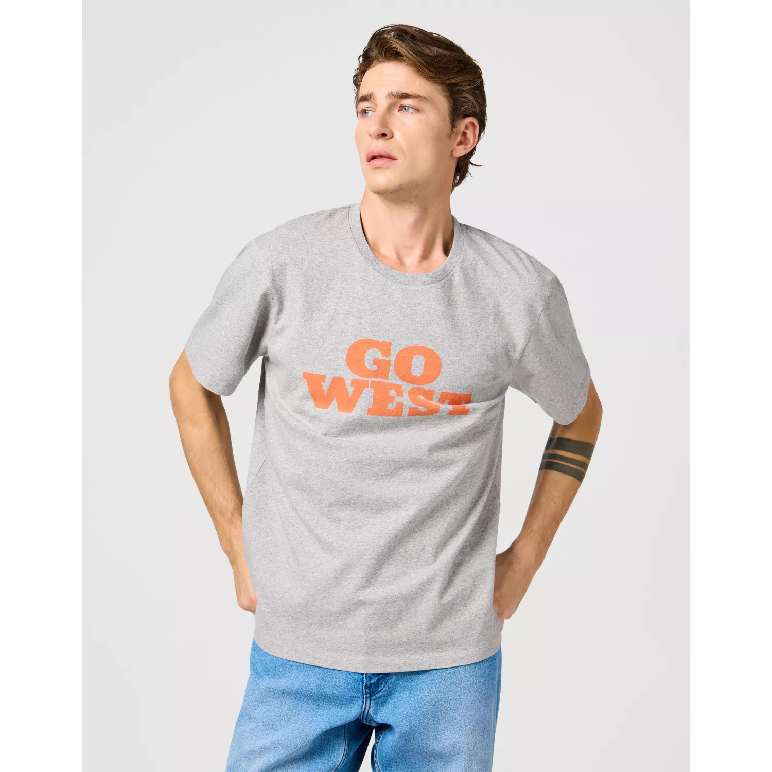 GRAPHIC TEE MID GREY MEL