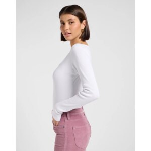 LS SQUARE NECK BRIGHT WHITE KOSZULK