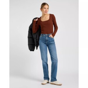 LS SQUARE NECK LUXE BROWN KOSZULKA