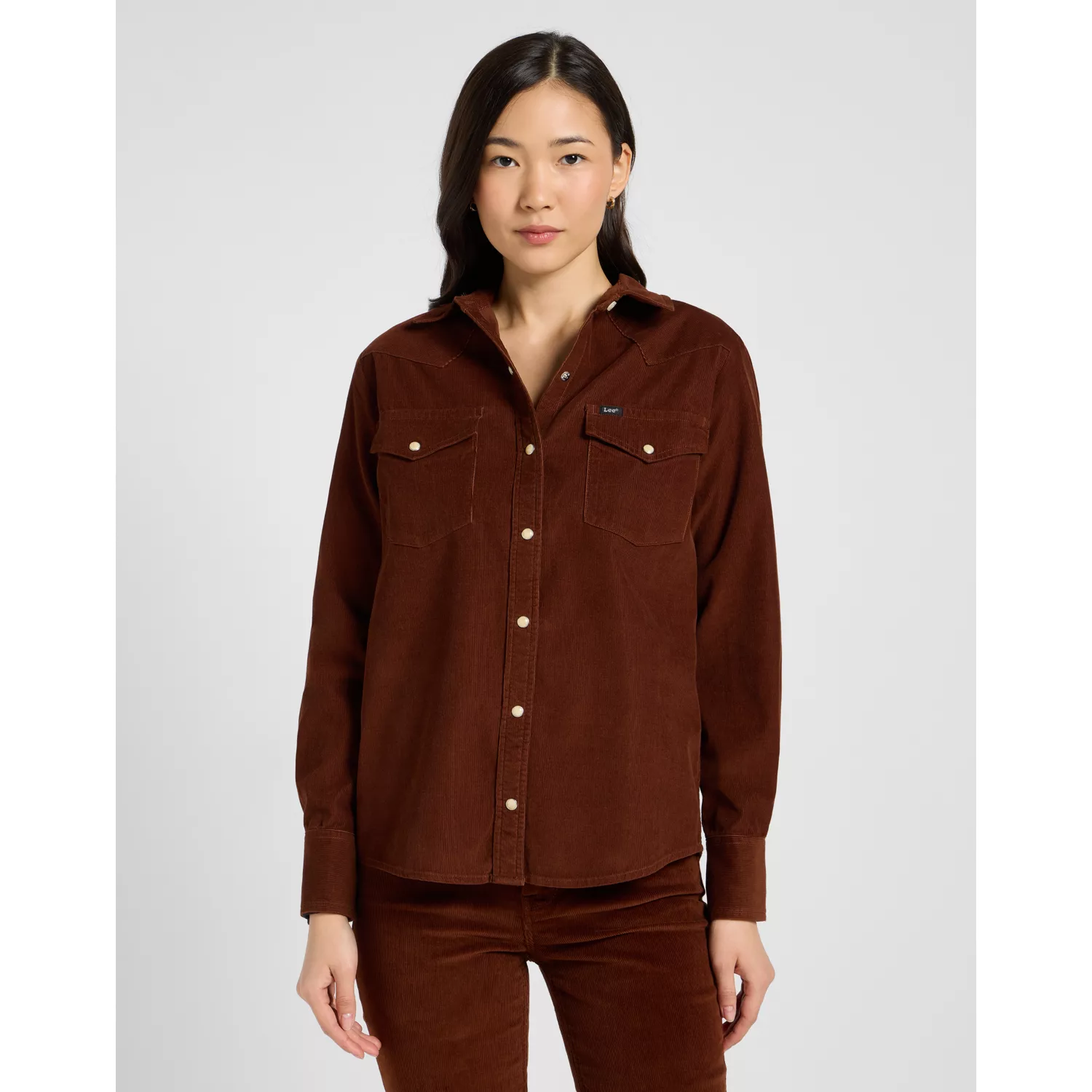 REGULAR WESTERN SHIRT LUXE BROWN KO