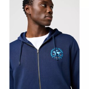 GRAPHIC ZIP HOODIE NAVY BLUZA