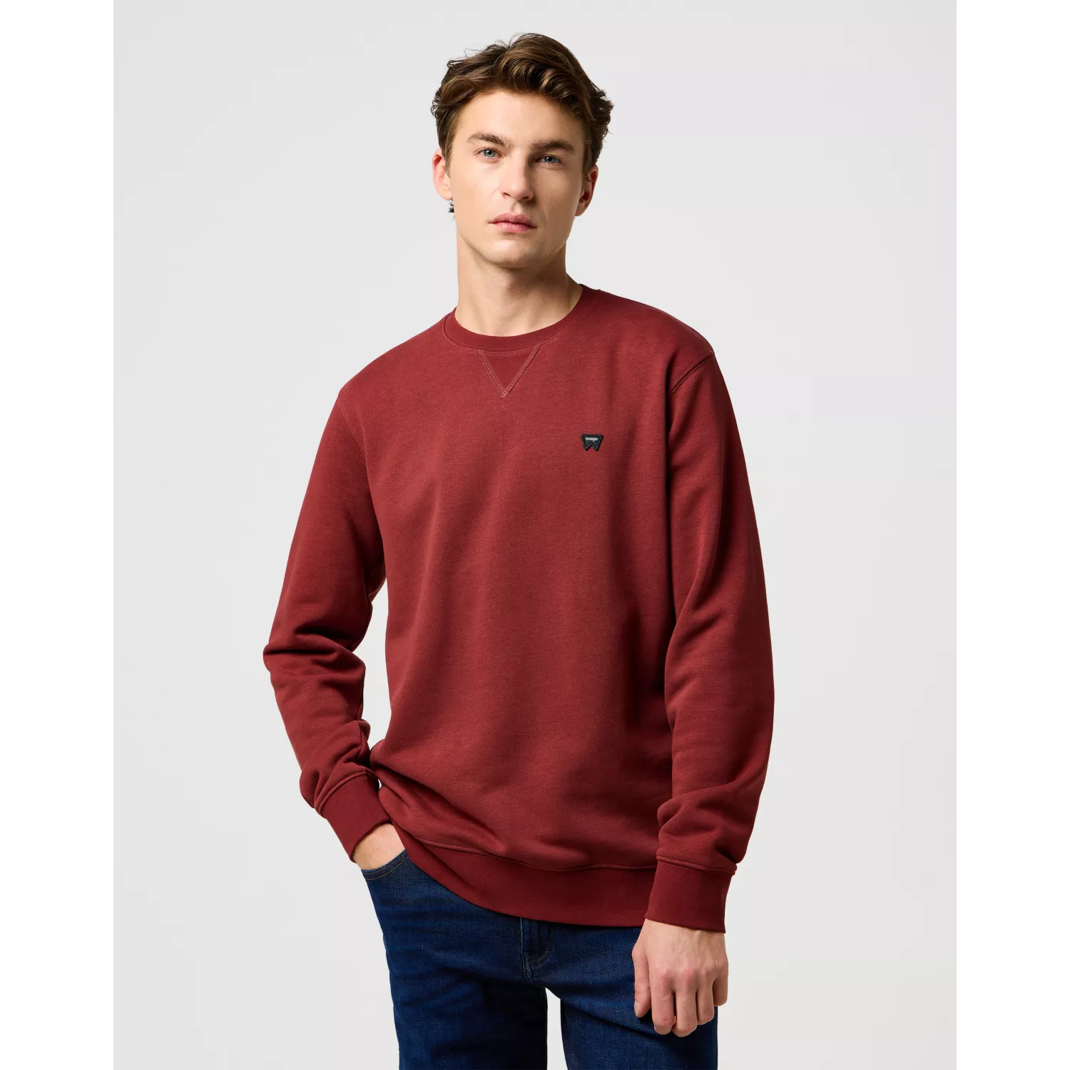 112371464 00 XL SIGN OFF CREW FIRED BRICK BLUZA