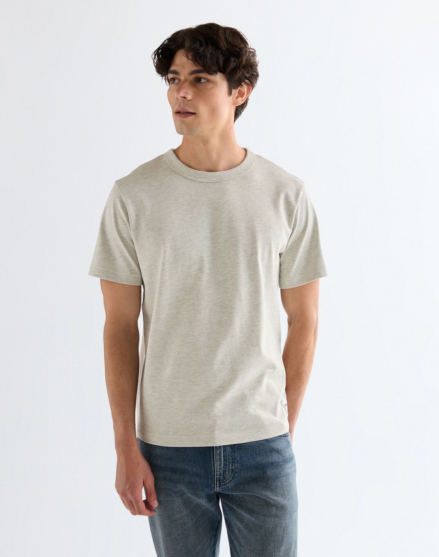 112378012 00 S KOSZULKA SS SOLID TEE OAT MEL
