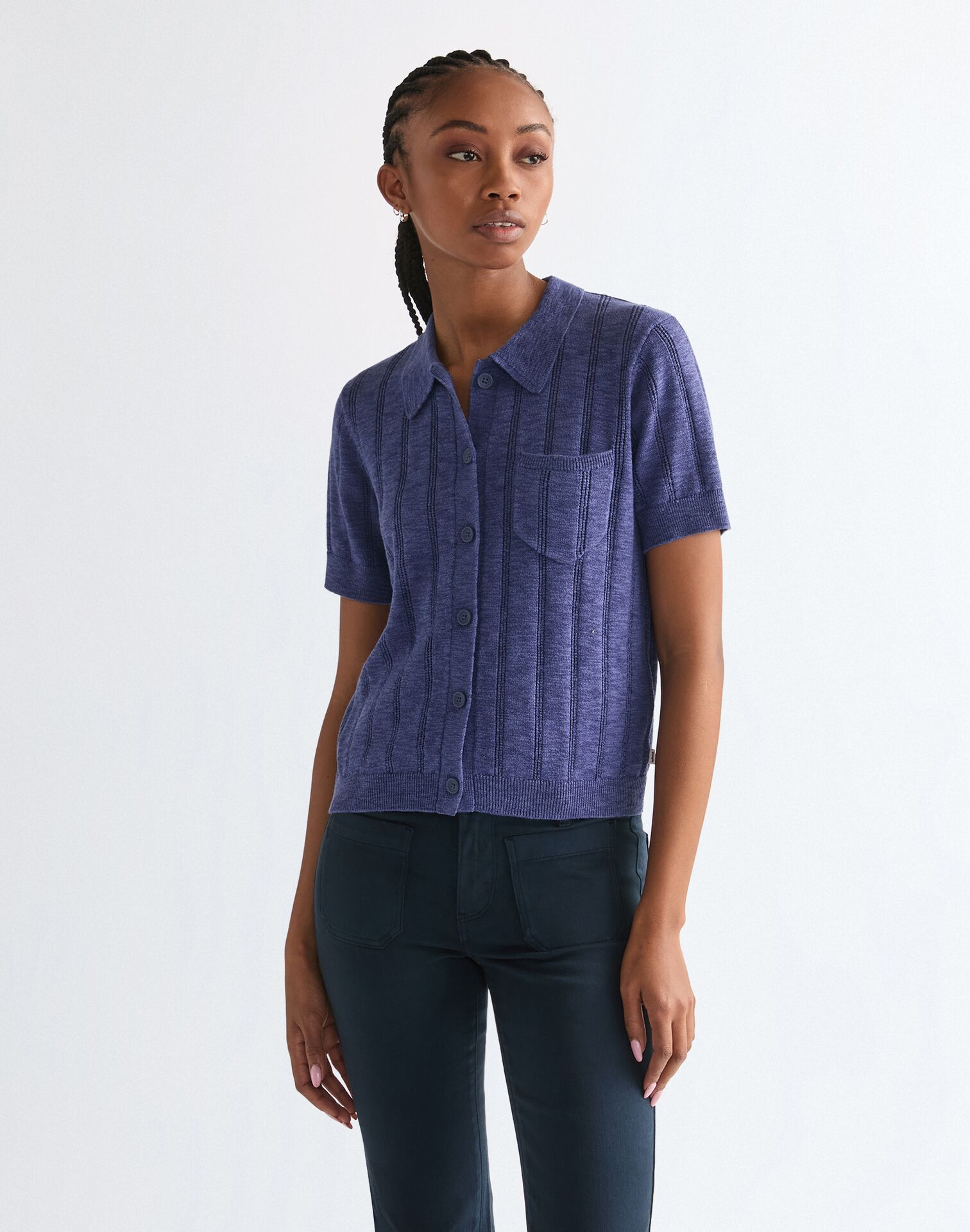 112378106 00 S SWETER ONE POCKET POLO DEEP COBALT
