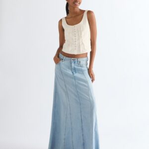 KOSZULA PLEATED CORSET TOP WORN WHI