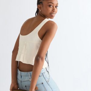 KOSZULA PLEATED CORSET TOP WORN WHI