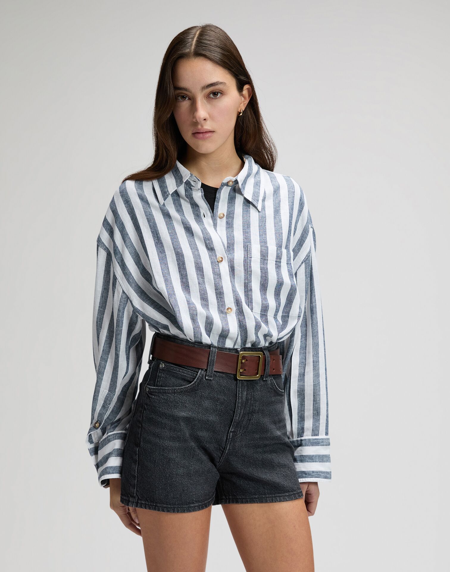 KOSZULA LOOSE SHIRT RIVET NAVY