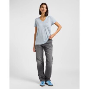 V NECK TEE CONCRETE GRAY