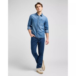 LEESURE SHIRT MID BLUE DENIM KOSZUL