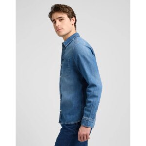 LEESURE SHIRT MID BLUE DENIM KOSZUL