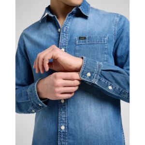 LEESURE SHIRT MID BLUE DENIM KOSZUL