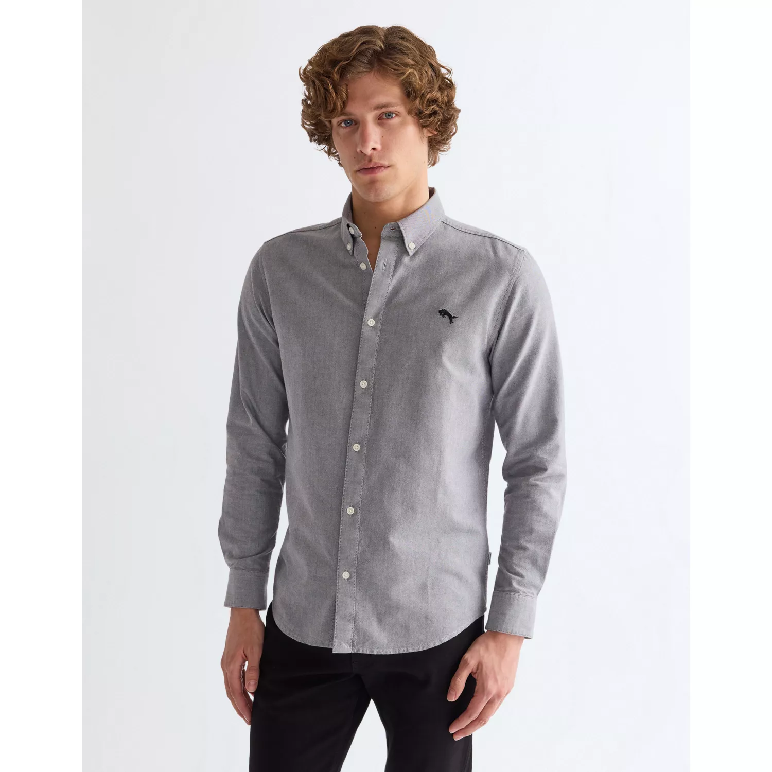 112357230 00 M Koszula  OXFORD SHIRT GREY