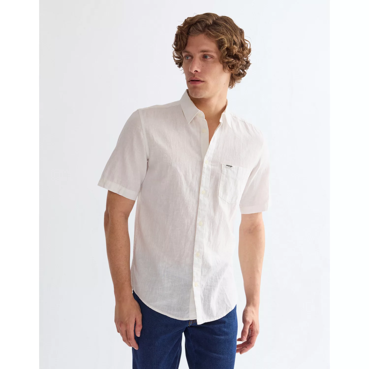 112362728 00 L KOSZULA SS 1 PKT SHIRT WHITE