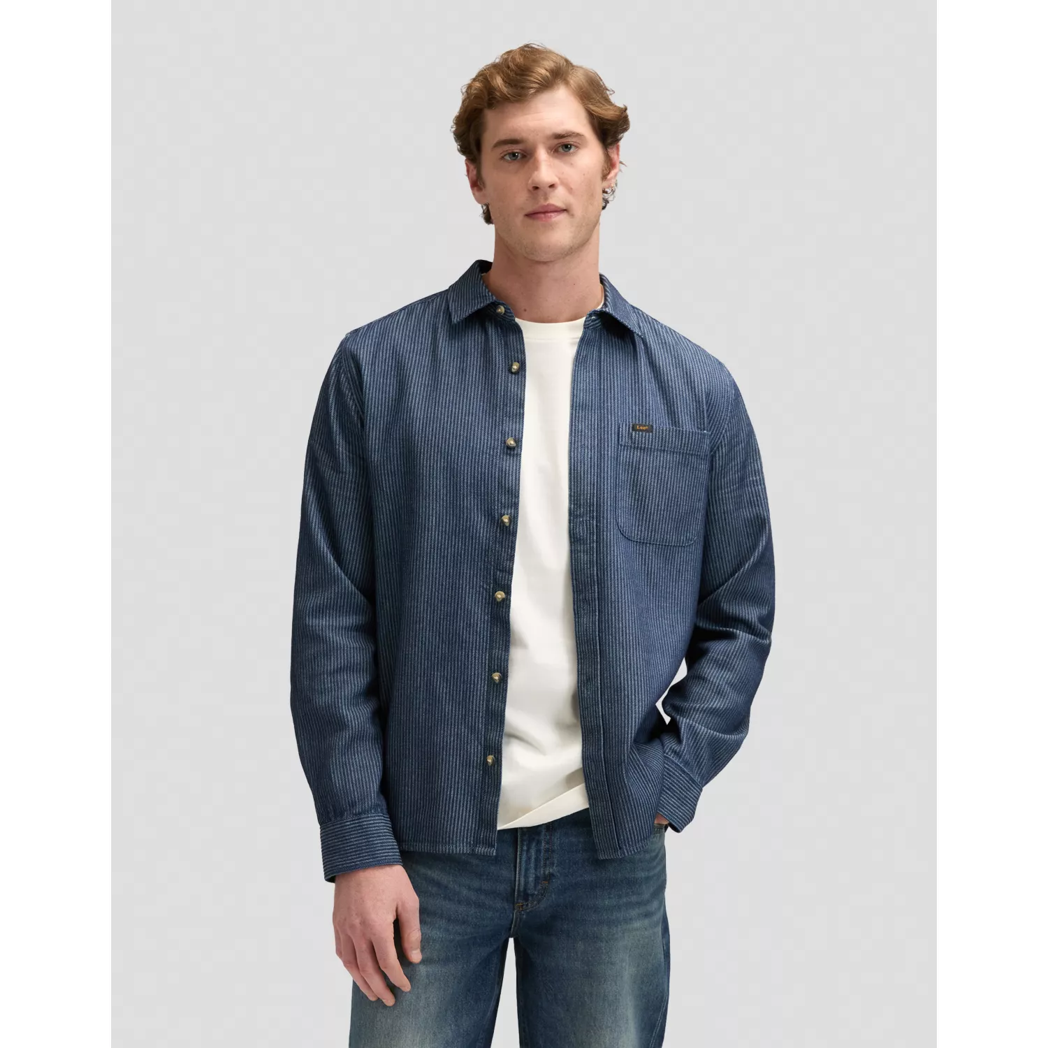 112376569 00 XXL KOSZULA LEESURE SHIRT INDIGO RAIL