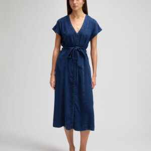112376936 00 XS SUKIENKA BELTED MIDI DRESS SUNSET