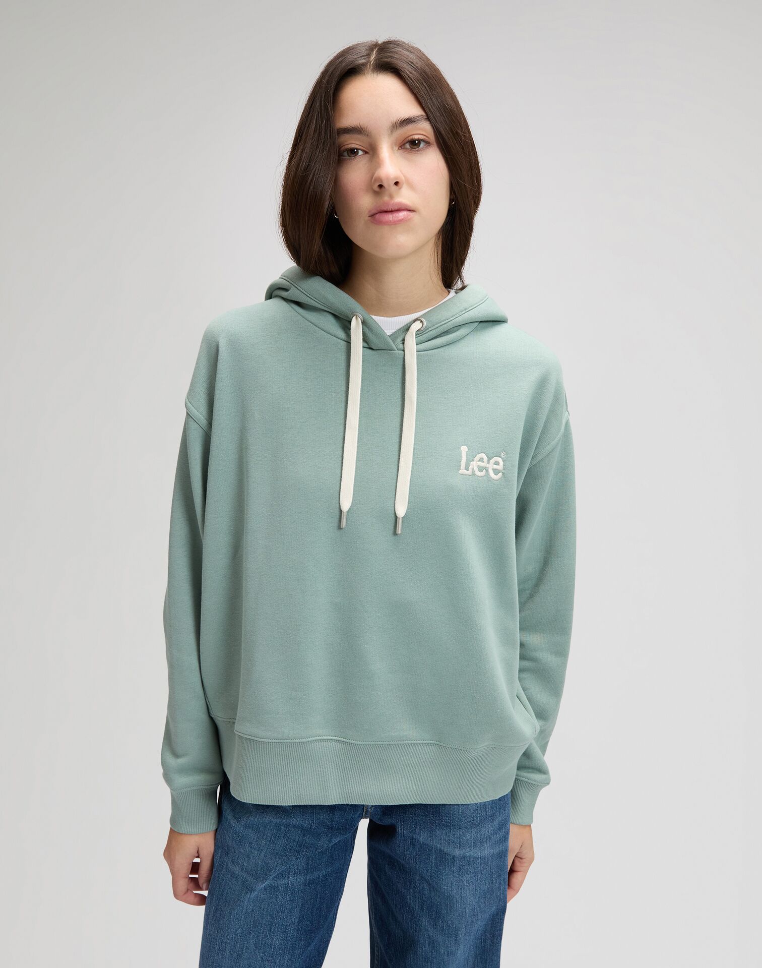 112376980 00 M BLUZA ESSENTIAL HOODIE DESERT SAGE