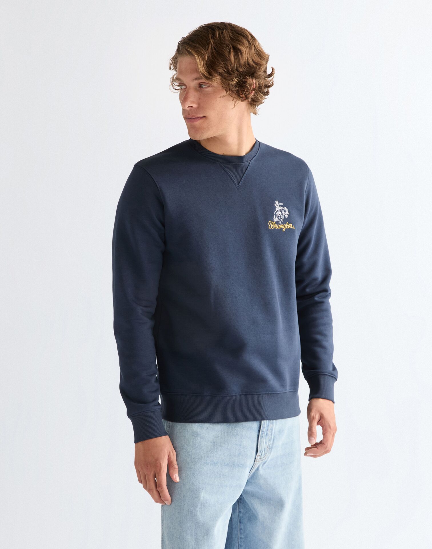 112378019 00 XXL BLUZA EMBROIDERY CREW NAVY