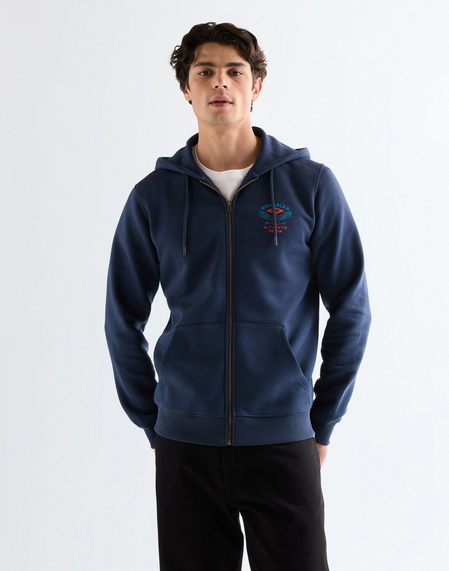 112378029 00 L BLUZA GRAPHIC ZIP HOODIE BLACK