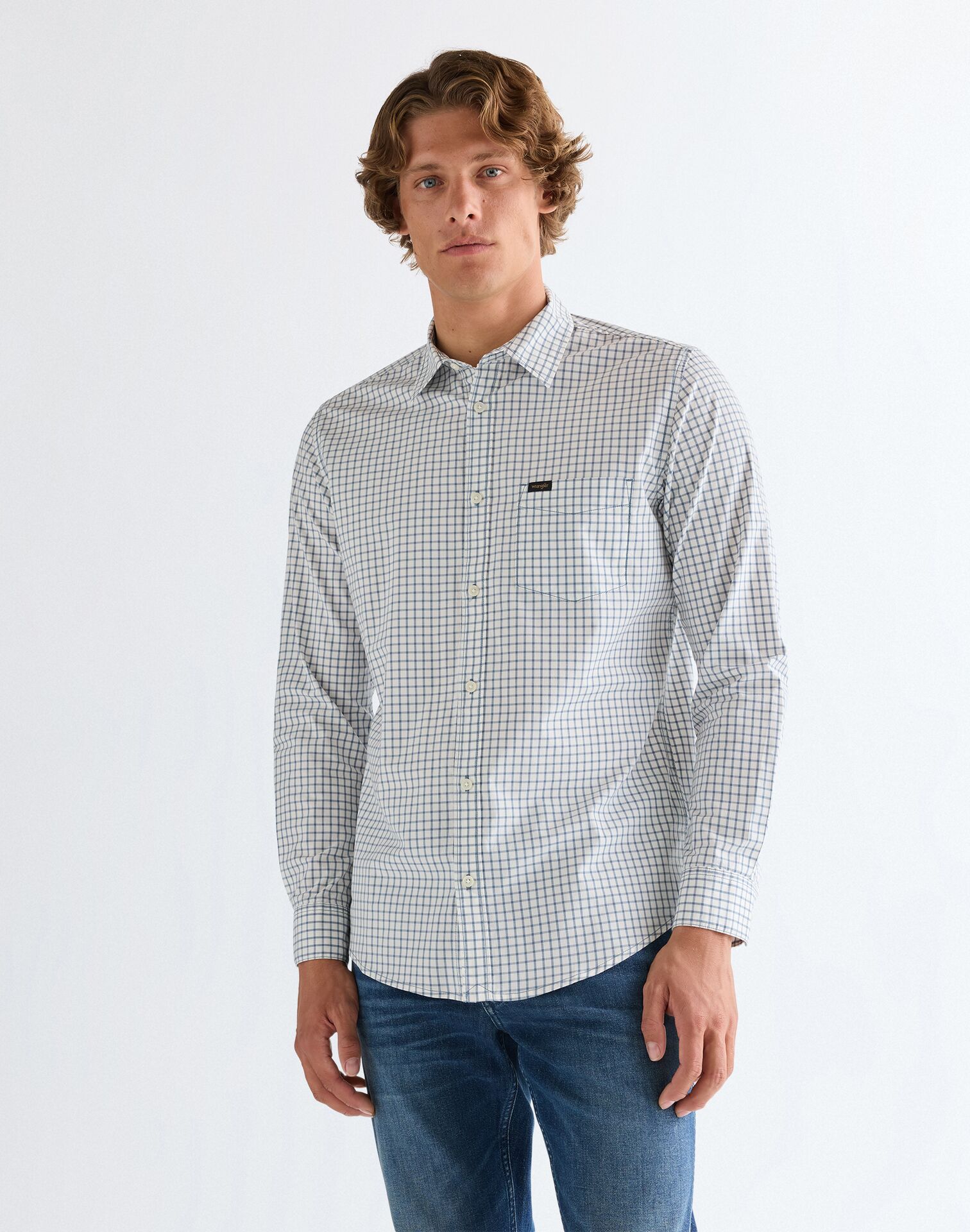 112378032 00 3XL KOSZULA 1 PKT SHIRT DUSTY BLUE