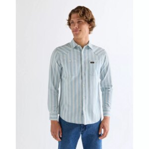 112378064 00 S KOSZULA CHAMBRAY SHIRT LIGHT STRIPE