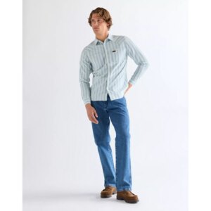 112378064 00 S KOSZULA CHAMBRAY SHIRT LIGHT STRIPE