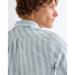 112378064 00 S KOSZULA CHAMBRAY SHIRT LIGHT STRIPE