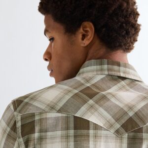 112378078 00 L KOSZULA WESTERN SHIRT GREEN TAN