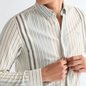 112378098 00 XL KOSZULA OXFORD SHIRT WHITE BLUE