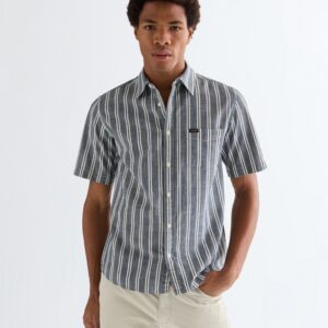112378121 00 3XL KOSZULA SS CHAMBRAY SHIRT DARK ST