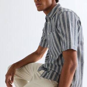 112378121 00 3XL KOSZULA SS CHAMBRAY SHIRT DARK ST