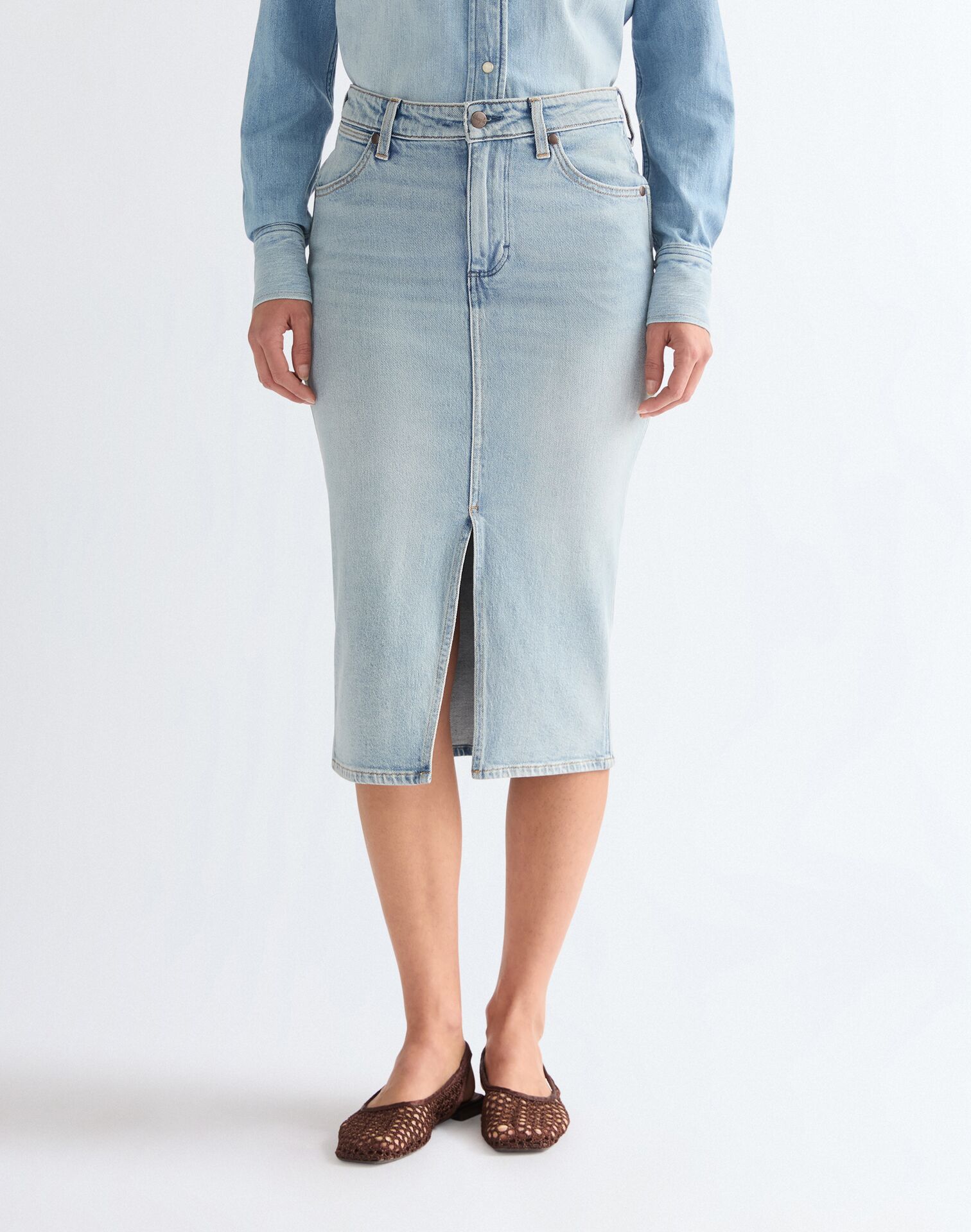 112378224 00 L SPÓDNICA PENCIL SKIRT SAGEBRUSH