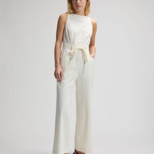 112378299 00 S SPODNIE BOATNECK JUMPSUIT NATURAL