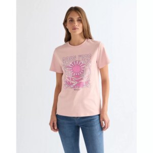 112378313 00 S KOSZULKA GRAPHIC TEE SILVER PINK