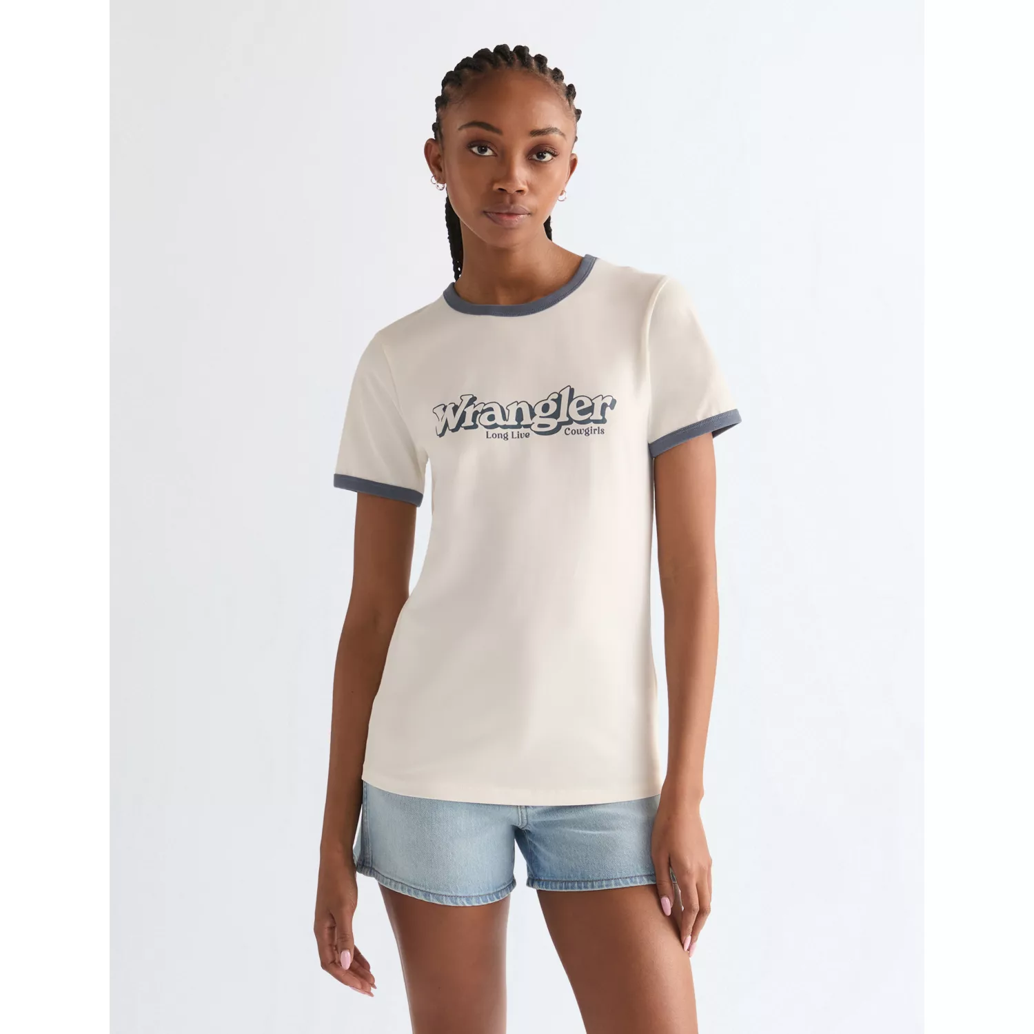 112378326 00 XS KOSZULKA RINGER TEE WORN WHITE