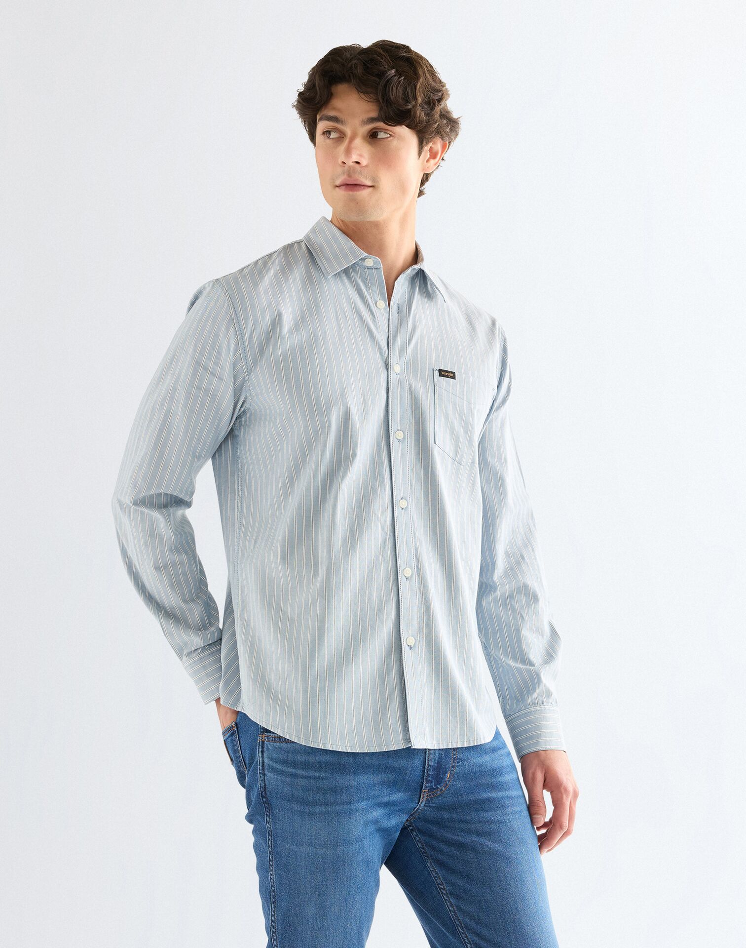 112378486 00 L KOSZULA 1 PKT SHIRT BLUE STRIPE