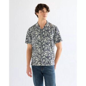 112378496 00 L KOSZULA SS RESORT SHIRT DENIM PRINT