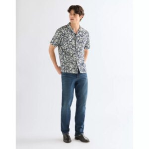 112378496 00 L KOSZULA SS RESORT SHIRT DENIM PRINT