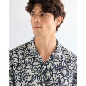 112378496 00 L KOSZULA SS RESORT SHIRT DENIM PRINT