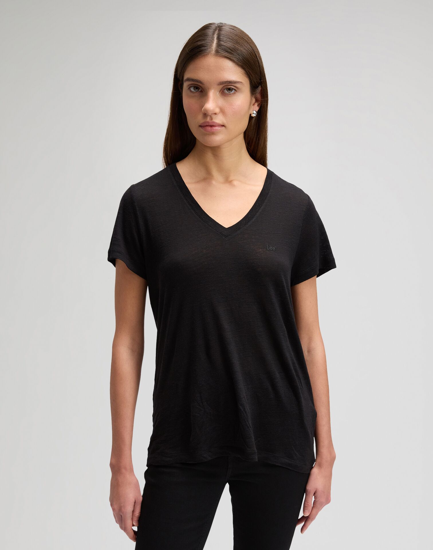 112378740 00 L KOSZULKA V NECK TEE BLACK